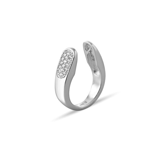 Quiges - Bague Eligo en Argent 925 avec Zircone pour Boule interchangeable 12 mm - Taille 16 - NER02116