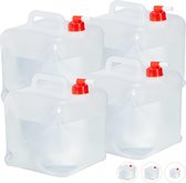 Relaxdays opvouwbare jerrycans - met kraantje - water jerrycan - watertank - 4 stuks - set - 10 Liter