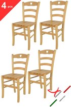 Tommychairs Cuore - Eetkamerstoelen - Set van 4 - Naturel - Hout