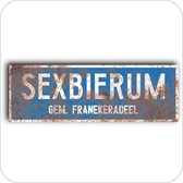 Retro plaatsnaambord Sexbierum 30cm - stijl: vintage / oud
