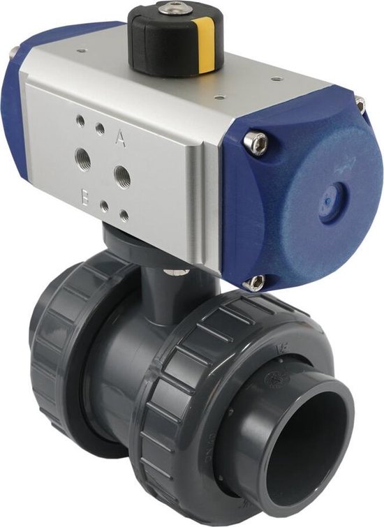 50mm 2Weg PVC Pneumatische Kogelkraan Veeropenend VDL 614P050PO