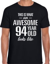Awesome 94 year / 94 jaar cadeau t-shirt zwart heren XL