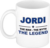 Jordi The man, The myth the legend cadeau koffie mok / thee beker 300 ml