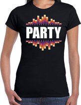 Party fun tekst t-shirt zwart dames L