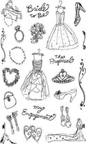 Stempel - Clear stamps set -  Scrappy cat - 15x20cm - bride to be