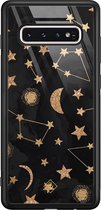 Samsung S10 hoesje glass - Counting the stars | Samsung Galaxy S10 case | Hardcase backcover zwart