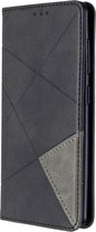 Samsung Galaxy A41 Hoesje - Geometric Book Case - Zwart