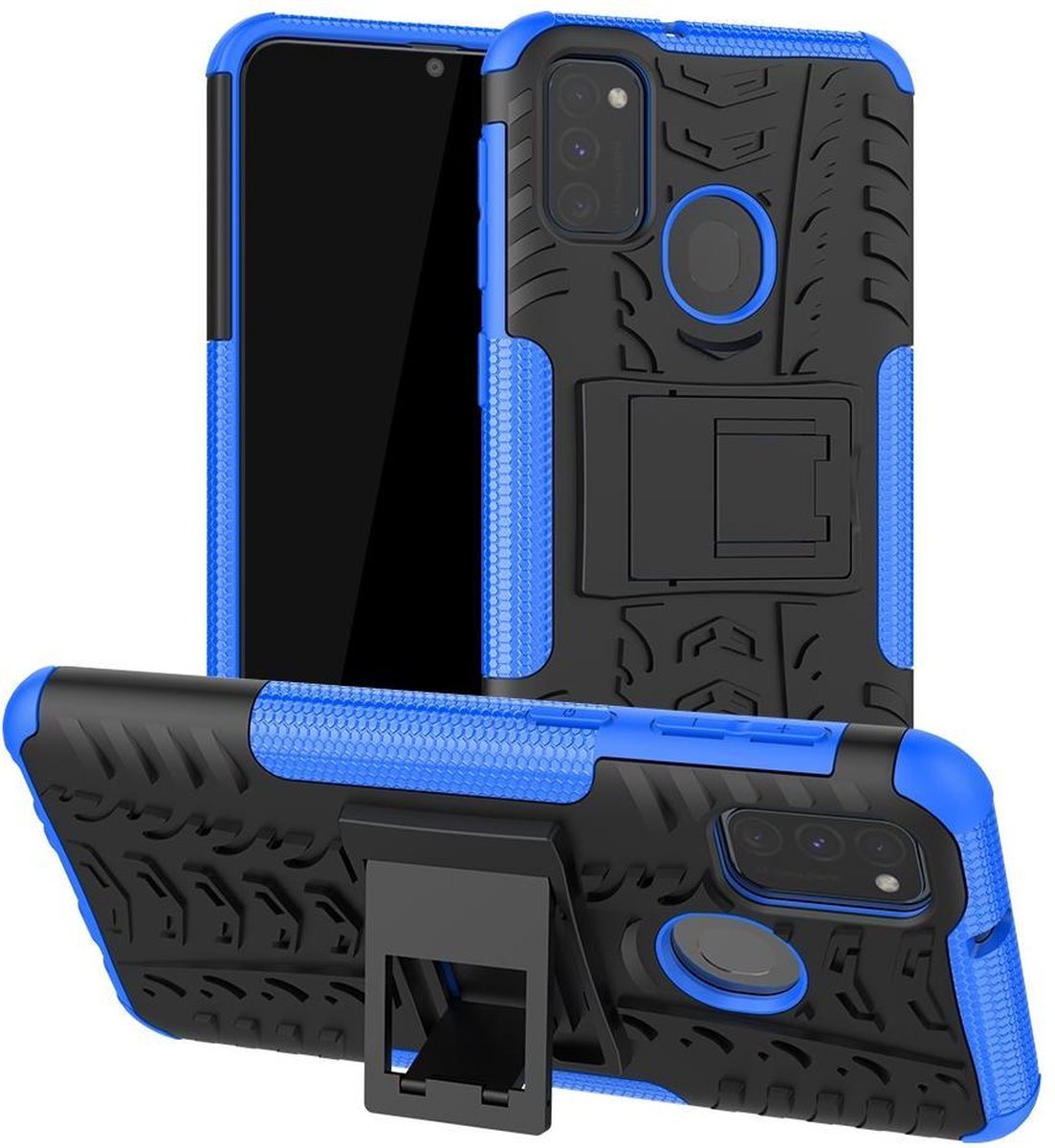 Coverup Rugged Kickstand Back Cover - Geschikt voor Samsung Galaxy M21 Hoesje - Blauw