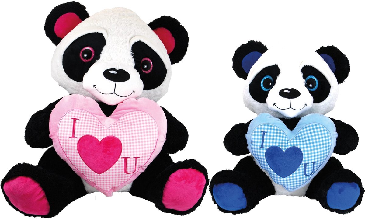 Peluche Panda 28cm avec coeur bleu Je t aime calin cadeau naissance enfant peluche. bol