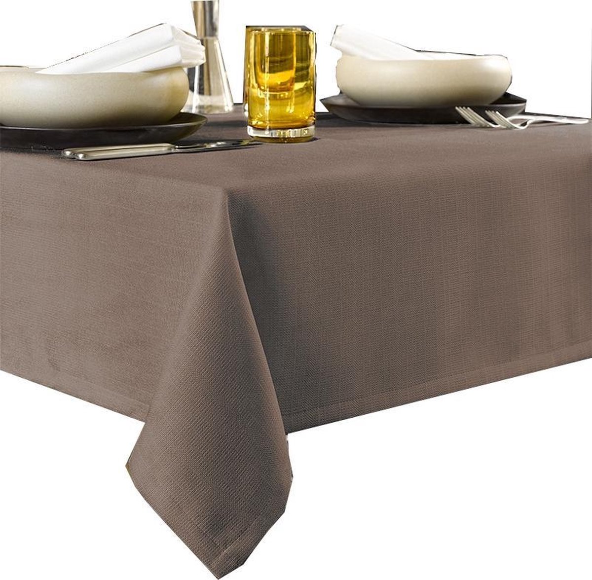 De Witte Lietaer Tafellaken Rond, Walnoot - Ø 190 cm - 100% Polyester