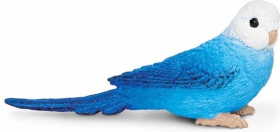 Safari Vogel Blauwe Parkiet 7,5 Cm Wit/blauw