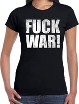 Fuck war protest t-shirt zwart voor dames XS