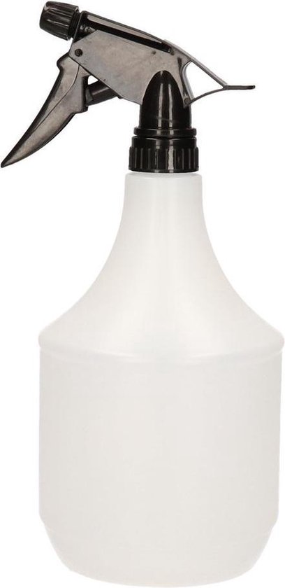 Waterverstuivers/spuitflessen wit 1 liter 25 cm - Plantenspuiten/schoonmaakspuiten