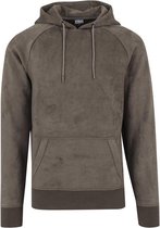 Imitation Suede Hoody Urban Classics Olive Maat M