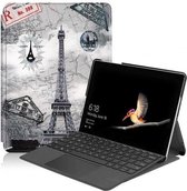 Case2go - Tablet Hoes geschikt voor Microsoft Surface Go 2 - Tri-Fold Book Case - Eiffel Tower