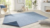 Effen vloerkleed Duo - lichtblauw/donkerblauw 80x200 cm