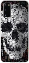Casetastic Samsung Galaxy S20 4G/5G Hoesje - Softcover Hoesje met Design - Doodle Skull BW Print