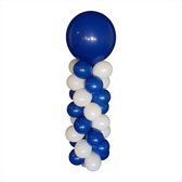 Balloon Tower Kit, compleet pakket met basiskleur wit en accentkleur donkerblauw