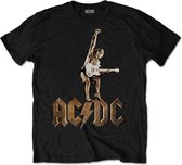 AC/DC Heren Tshirt -S- Angus Statue Zwart