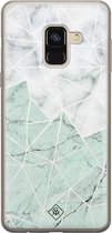 Samsung A8 (2018) hoesje siliconen - Marmer mint mix | Samsung Galaxy A8 (2018) case | mint | TPU backcover transparant