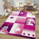 Kinderkleed Bambino Star Paars/Roze Laagpolig Tapijt -  80x150 cm