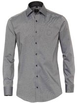 Venti Heren Overhemd Zwart Strijkvrij Modern Fit Oxford - 46 (XXL)