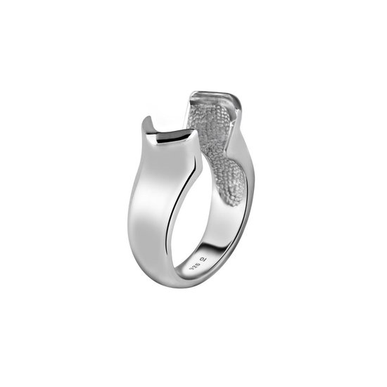 Quiges - 925 Zilver Eligo Ring voor verwisselbaar 10 mm Vierkant Zirkonia - Maat  19 - NER00419