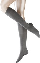 FALKE Softmerino Kniehoge Sokken versterkte kniekousen zonder patroon ademend lang effen warm dik winter Merinowol Katoen Grijs Dames sokken - Maat 37-38