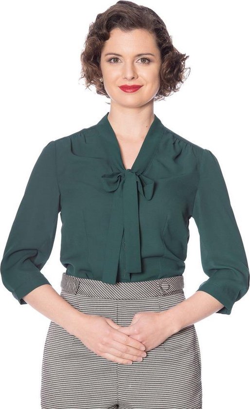 Foto: Dancing days perfect pussybow blouse l groen