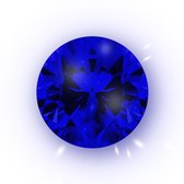 Quiges - Eligo Verwisselbaar Glas geslepen 12 mm Rond Zirkonia Donker Blauw voor Zilveren Ring - 12 mm - ER12R014