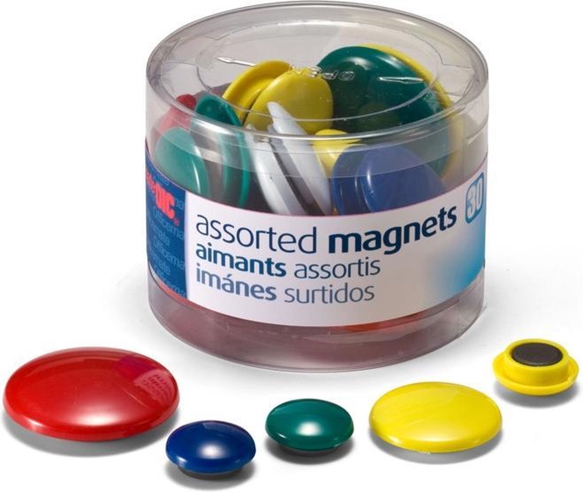 Magneet Officemate assorti maten en kleuren 30 stuks - Officemate
