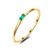 Twice As Nice Ring in 18kt verguld zilver, groene baguette  60