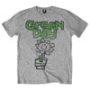 Green Day Heren Tshirt -S- Flower Pot Grijs