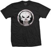 Marvel The Punisher Heren Tshirt -S- Punisher Metal Badge Zwart