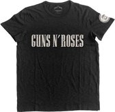 Guns N' Roses Heren Tshirt -M- Logo & Bullet Circle Zwart