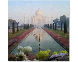 Graphic Message - Schilderij op Canvas - Taj Mahal - India - Print - Unesco - Wereld Wonder