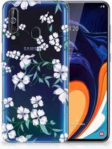 Back Case Geschikt voor Samsung A60 TPU Siliconen Hoesje Blossom White