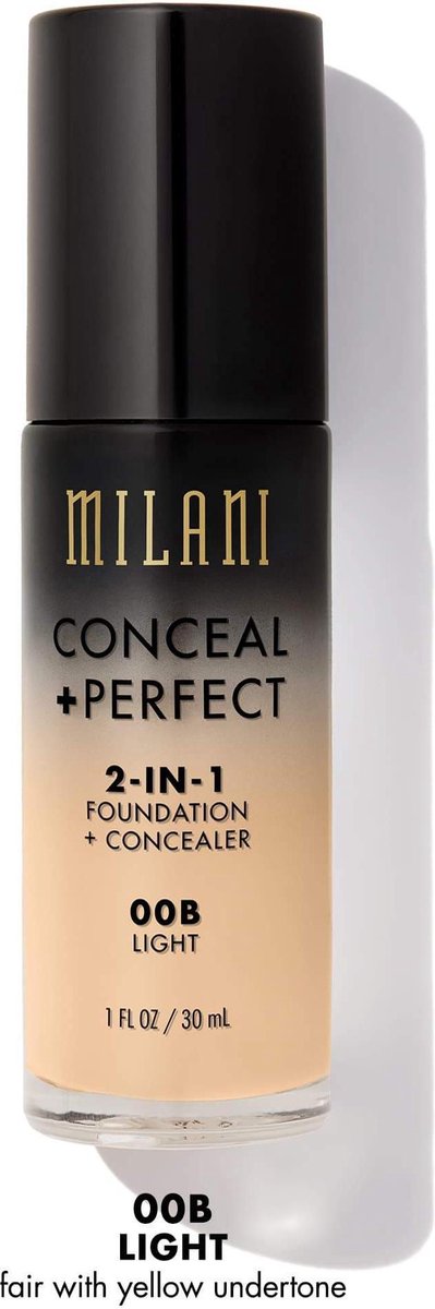 Milani - Conceal + Perfect - 2 in1 - Foundation & Concealer - 00B - Light - 30 ml