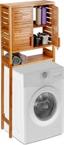 Relaxdays wasmachinekast bamboe - ombouwkast voor wasmachine - kast - vrijstaand