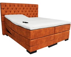 Slaaploods.nl Princess - Elektrische Boxspring inclusief matras - 180x220 cm - Cognac