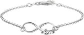 The Fashion Jewelry Collection Bracelet Infinity And Text Love 2.0 mm 17 + 2 cm - Argent