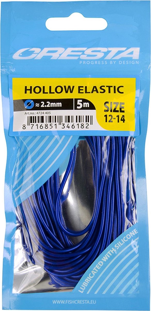 Cresta Hollow Elastic - 2.2mm - 5.00m - Blue Pearl - Blauw
