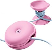 Snoeren wikkelen - Cable Turtle - Mini - Licht Roze - 2 stuks - Cleverline - Ø 4,5 x H 2,3 cm -Voor smartphone kabeltjes, telefoon opladers, oordopjes