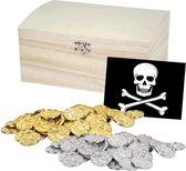 Piraten schatkist met munten