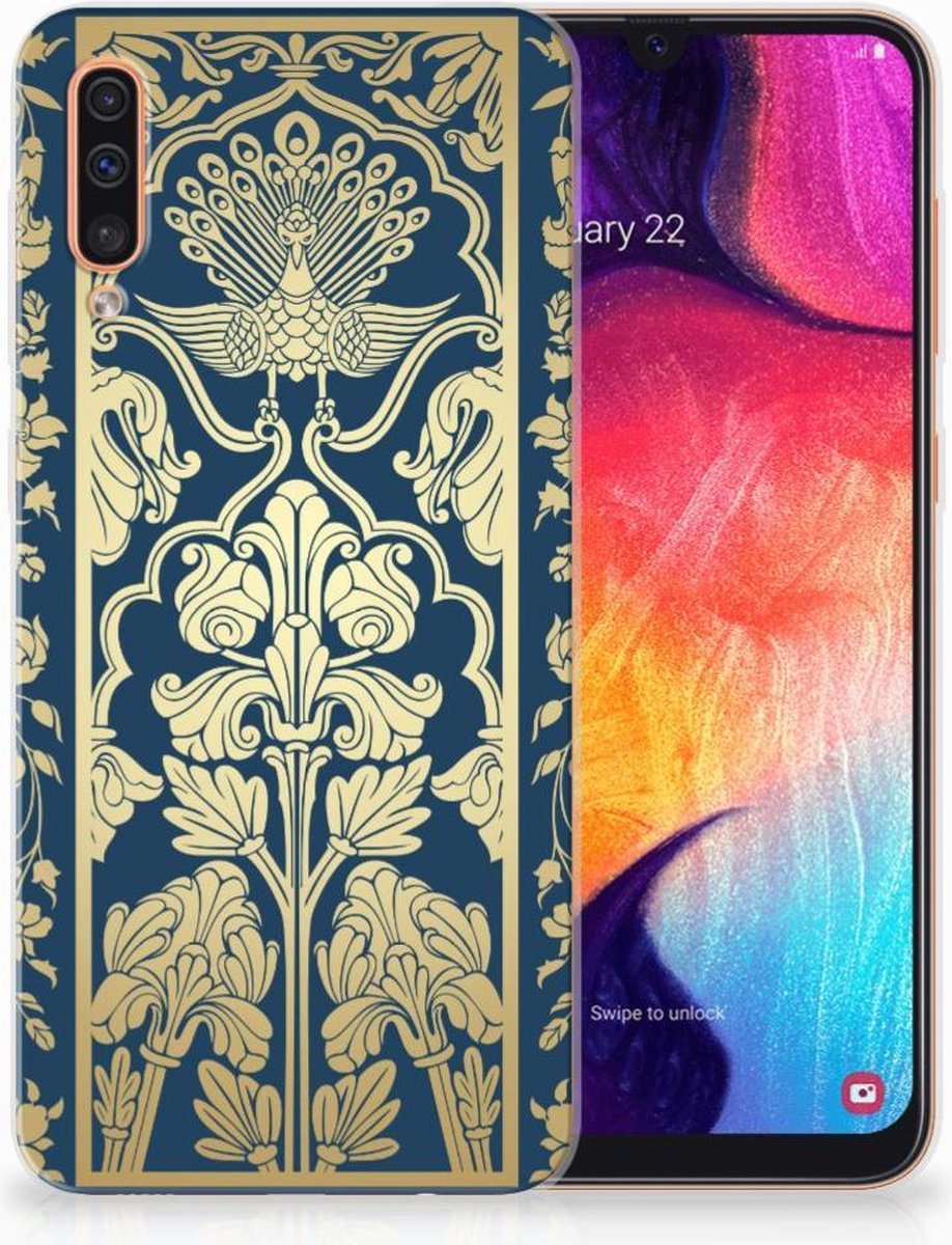 TPU Hoesje voor Samsung Galaxy A50 TPU Case Beige Flowers