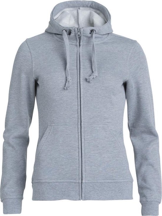 Sweat à capuche Clique Basic full zip ds Grey Melange taille M