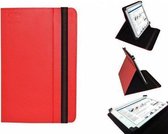 Hoes voor de Point Of View Mobii Tab P1015 , Multi-stand Case, Rood, merk i12Cover