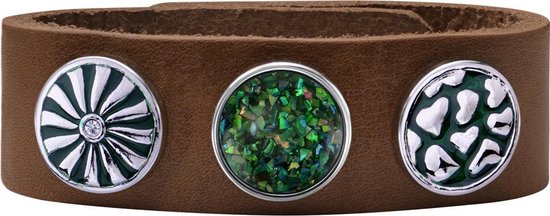Quiges - Drukknoop 18mm Natuursteen Mint/Zwart - EBCM185