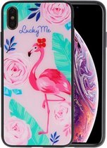 Lucky Me Flamingo Print Hardcase voor iPhone XS Max