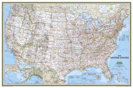 Geographic Map Of Us United States Classic Poster Size Map, National Geographic Maps |  9781597752176 | Boeken | Bol.com